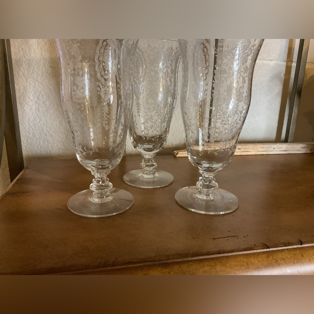 Vintage Tiffin Franciscan June Night Cherokee Rose Iced Tea Glasses Set of 10